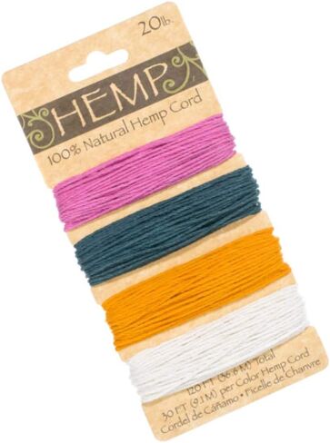 Craft County Multicolor 100% Hemp Cord Set – for Jewelry Making, Décor, Scrapbooking (Earthy Colors, 170 Feet) in Saudi Arabia