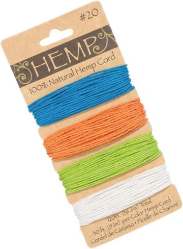 Craft County Multicolor 100% Hemp Cord Set – for Jewelry Making, Décor, Scrapbooking (Earthy Colors, 170 Feet) in Saudi Arabia