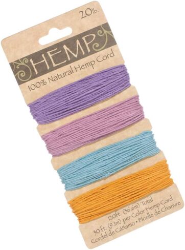 Craft County Multicolor 100% Hemp Cord Set – for Jewelry Making, Décor, Scrapbooking (Earthy Colors, 170 Feet) in Saudi Arabia