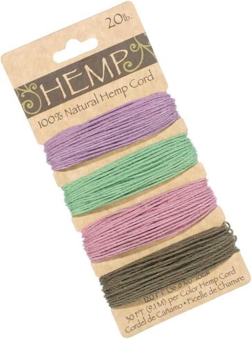 Craft County Multicolor 100% Hemp Cord Set – for Jewelry Making, Décor, Scrapbooking (Earthy Colors, 170 Feet) in Saudi Arabia