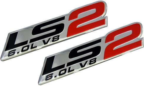 زوج مجموعة LS2 شعار 6.0L V8 محرك ثلاثية الأبعاد شارة اسم استبدال الرسالة ل LS2 ((أحمر أسود)) in Kuwait
