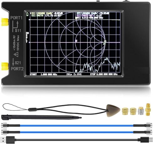 ترقية NanoVNA-F V3 محلل شبكة المتجهات 1 ميجا هرتز - 6 جيجا هرتز محلل الهوائي HF VHF UHF VNA قياس معلمات S الجهد نسبة الموجة الدائمة تأخير المرحلة مخطط سميث in Saudi Arabia