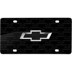 for Chevrolet Black in 3D Logo on Logo Pattern Black Aluminum License Plate in Saudi Arabia