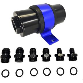 Inline Fuel Filter 10 Micron with 6AN 8AN 10AN Adapter&Bracket Clamp 50MM Universal.10 micron fuel filter,6an fuel filter. in Saudi Arabia