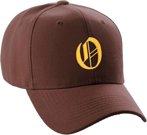 Daxton Structured Baseball Hat Cap Curved Curved Gold Gold Old English Font Alphabet A to Z in Kuwait