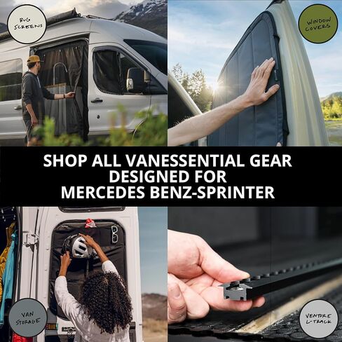 VanEssential Insulated Magnetic Blackout Front Door Window Covers (Pair) Designed for Mercedes-Benz NCV3 (Van Years 2007 to 2018) - Cool Gray in Kuwait