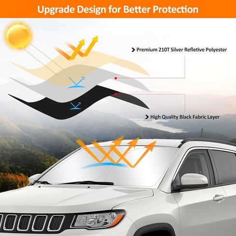 D-Lumina الزجاج الأمامي الظل أشعة الشمس لعام 2017-2023 JE-EP Compass in Saudi Arabia