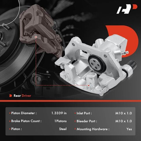 A-Premium Disc Brake Caliper Assembly with Bracket Compatible with Mini Cooper 2003 2004 2005 2006 2008 - Rear Left Driver, Replace# 34216763729 in Saudi Arabia