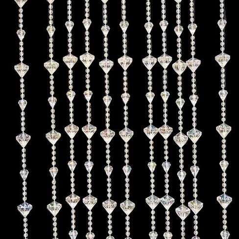 AVE Splited Startain Mostainways Acrylic Hanging Door Beads String Streains Tassel Room Divider Decord Decord for Doorwway Window Room Wedding 053dzs (شفاف لامع) in Kuwait