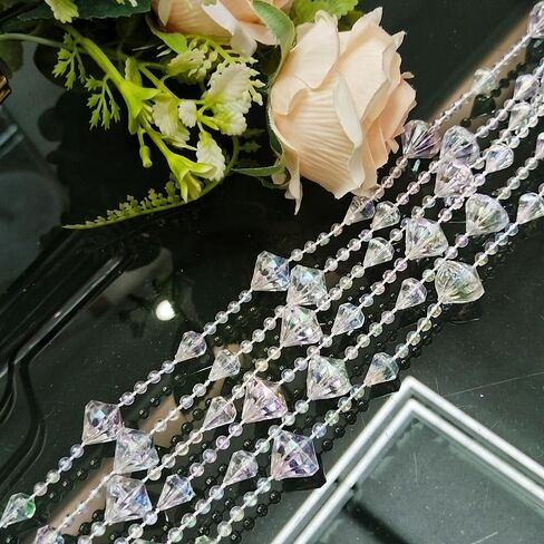 AVE Splited Startain Mostainways Acrylic Hanging Door Beads String Streains Tassel Room Divider Decord Decord for Doorwway Window Room Wedding 053dzs (شفاف لامع) in Kuwait