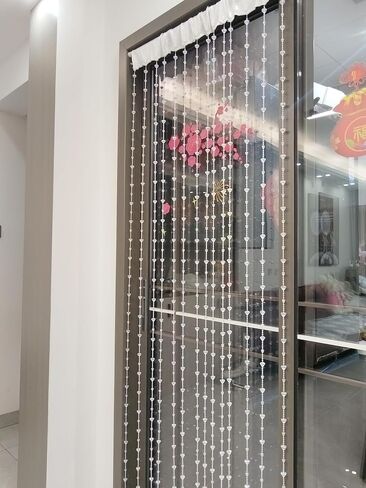 AVE Splited Startain Mostainways Acrylic Hanging Door Beads String Streains Tassel Room Divider Decord Decord for Doorwway Window Room Wedding 053dzs (شفاف لامع) in Kuwait