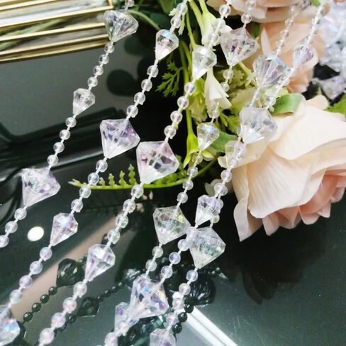 AVE Splited Startain Mostainways Acrylic Hanging Door Beads String Streains Tassel Room Divider Decord Decord for Doorwway Window Room Wedding 053dzs (شفاف لامع) in Kuwait