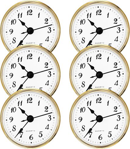 6 PCS 2.8 بوصة/ 70 مم على مدار ساعة الكوارتز مع تقليم الذهب ، والطلب الأبيض ، والرقم العربي ، وحركة الكوارتز in Saudi Arabia