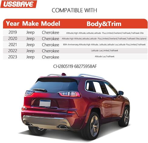 LED Tail Lights Compatible with 2019 2020 2021 2022 2023 Jeep Cherokee Taillights Rear Outer Rear Tail LIght Assembly CH2804119 68275959AF (Left Driver Side) in Kuwait