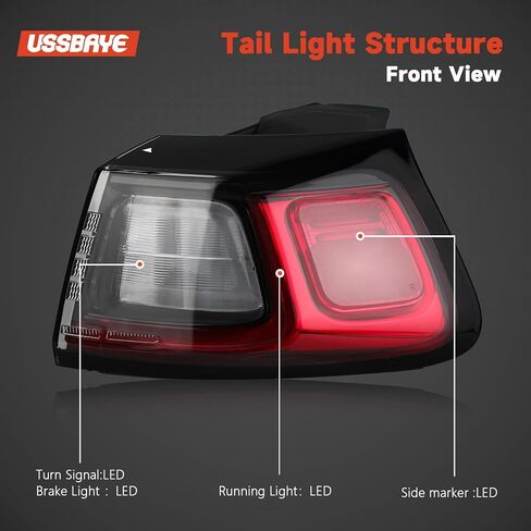LED Tail Lights Compatible with 2019 2020 2021 2022 2023 Jeep Cherokee Taillights Rear Outer Rear Tail LIght Assembly CH2804119 68275959AF (Left Driver Side) in Kuwait