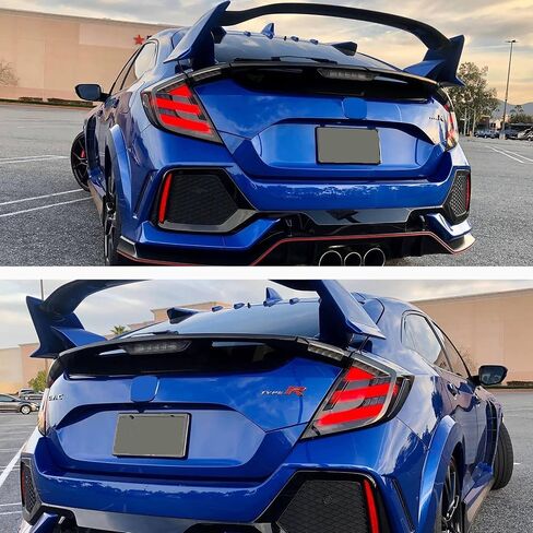 LED Rear Bumper Light For 2016 2017 2018 2019 2020 2021 Honda Civic LX EX Touring Sedan Tail Bumper Break & Fog Lights With Dynamic Sequential Turn Signal(Black Lens) in Saudi Arabia
