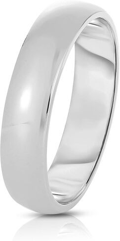 Floreo 14k Yellow Gold or White Gold 4mm Lite Comfort Fit Wedding Band, Sizes 5-12 in Saudi Arabia