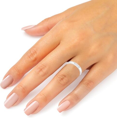 Floreo 14k Yellow Gold or White Gold 4mm Lite Comfort Fit Wedding Band, Sizes 5-12 in Saudi Arabia