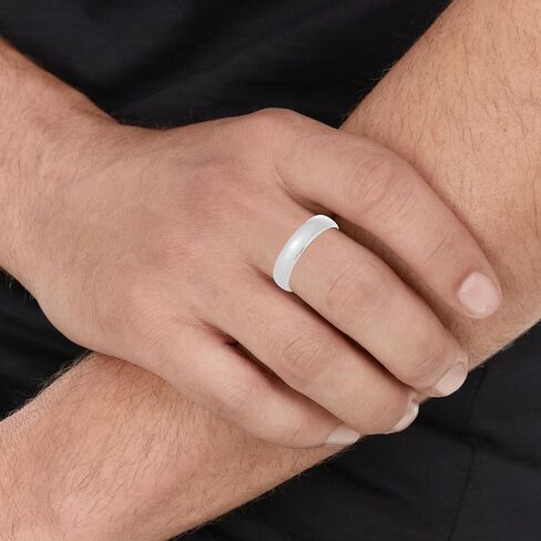 Floreo 14k Yellow Gold or White Gold 4mm Lite Comfort Fit Wedding Band, Sizes 5-12 in Saudi Arabia