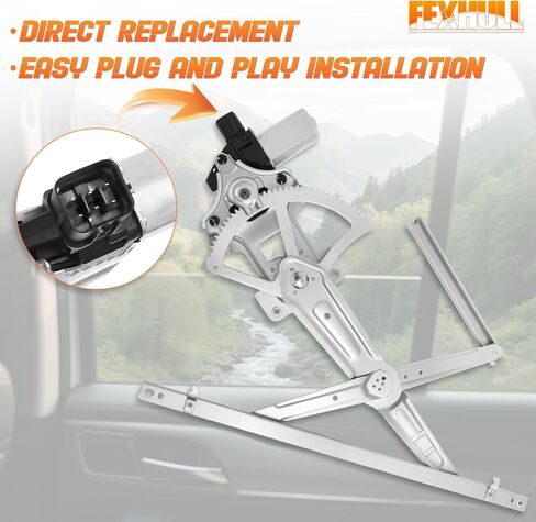 751-780 Power Window Regulator with Motor Compatible with Mitsubishi Lancer 2008-2017 Front Driver Side- Replaces # 5713A125, 5713A085, 388763 in Kuwait