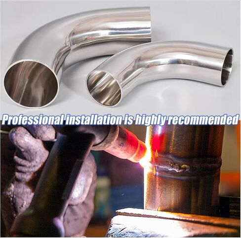 2.5 Inch 90 Degree Elbow Stainless Mandrel Bend Elbow - 2" Leg- 14GA/. 078" Wall - Thickned 2mm SS304 Stainless Steel Exhaust Piping Tip for Automotive Exhaust (OD: 2.5 ") in Saudi Arabia