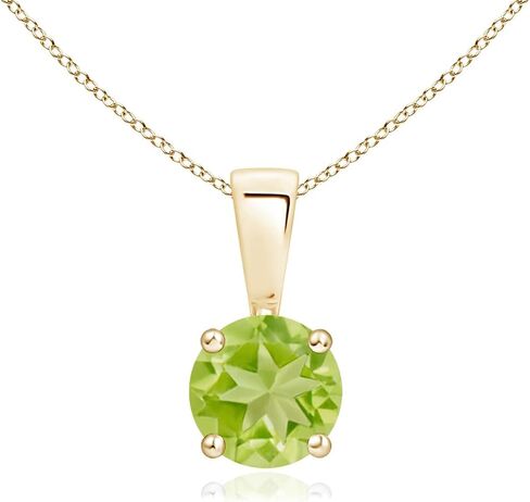 أنجارا قلادة angara peridot solitaire قلادة في الفضة الاسترليني / 14K الذهب الصلب | شهر أغسطس ، عيد ميلاد ، المشاركة ، الذكرى السنوية ، هدية مجوهرات الزفاف للنساء in Kuwait