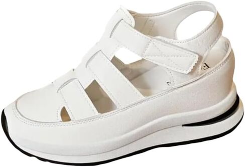 Womens Soft Sole Platform Sandals, Round Toe Comfortable Casual Walking Shoes, Hollow Wedge Breathable Sandals in Saudi Arabia