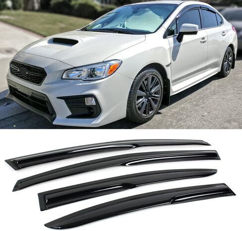 3D Wavy Style Window Fisor Rain Guard Deflector متوافق مع 2015-2020 Subaru WRX STI & 2012-2016 Impreza 4 Door Base Model in Saudi Arabia