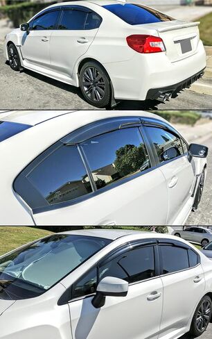 3D Wavy Style Window Fisor Rain Guard Deflector متوافق مع 2015-2020 Subaru WRX STI & 2012-2016 Impreza 4 Door Base Model in Saudi Arabia