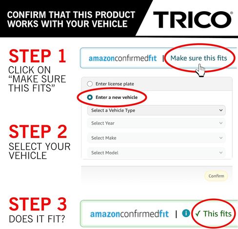 TRICO Signal Premium Silicone 26" + 22" Automotive Replacement Windshield Wipers Beam Blades with Exclusive Predictive Performance Indicator and 3X Longer Life for Select Vehicle Models, 2 Pack in Kuwait