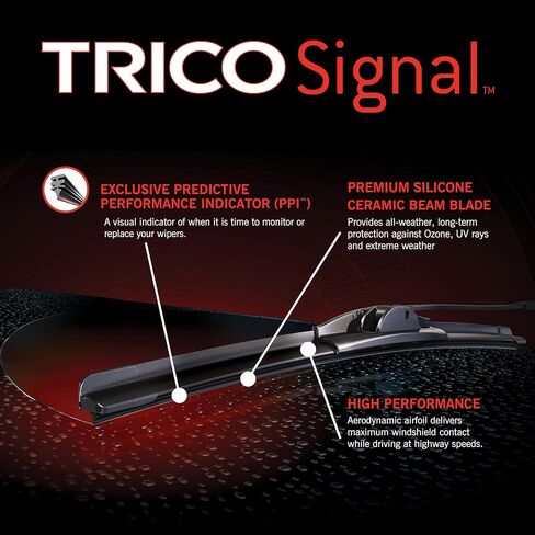 TRICO Signal Premium Silicone 26" + 22" Automotive Replacement Windshield Wipers Beam Blades with Exclusive Predictive Performance Indicator and 3X Longer Life for Select Vehicle Models, 2 Pack in Kuwait