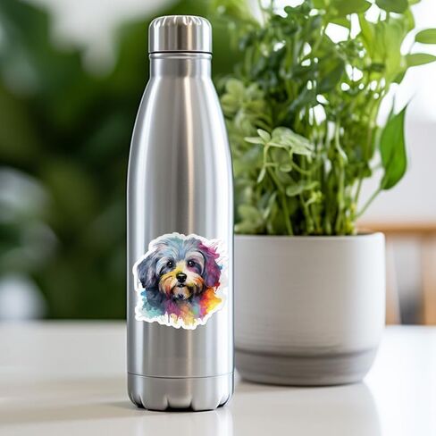 Colorful Watercolor Havanese Dog Sticker - Vinyl Waterproof Decal for Car, Laptop, Wall, Window, Water Bottle, Bumper Sticker Size - 5'' Longer Side in Saudi Arabia