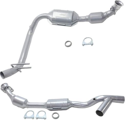 Garage-Pro الأمامي اليسرى واليمين 2-PC استبدال مجموعة المحول الحفاز المباشر من أجل Ford F-150 ، F-250 1997-1999 ، Expedition 1997-2000 5.4L ENG VIN: L ، 4WD 46 State Legal in Saudi Arabia