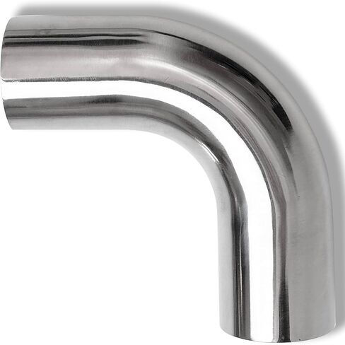 2.5 Inch 90 Degree Elbow Stainless Mandrel Bend Elbow - 2" Leg- 14GA/. 078" Wall - Thickned 2mm SS304 Stainless Steel Exhaust Piping Tip for Automotive Exhaust (OD: 2.5 ") in Saudi Arabia