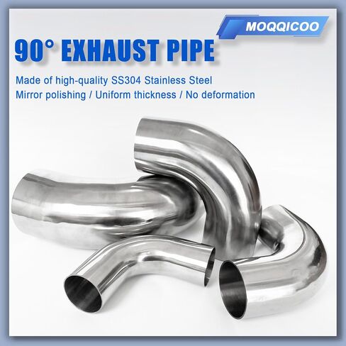 2.5 Inch 90 Degree Elbow Stainless Mandrel Bend Elbow - 2" Leg- 14GA/. 078" Wall - Thickned 2mm SS304 Stainless Steel Exhaust Piping Tip for Automotive Exhaust (OD: 2.5 ") in Saudi Arabia