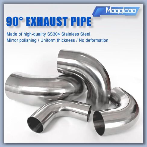 2.5 Inch 90 Degree Elbow Stainless Mandrel Bend Elbow - 2" Leg- 14GA/. 078" Wall - Thickned 2mm SS304 Stainless Steel Exhaust Piping Tip for Automotive Exhaust (OD: 2.5 ") in Saudi Arabia