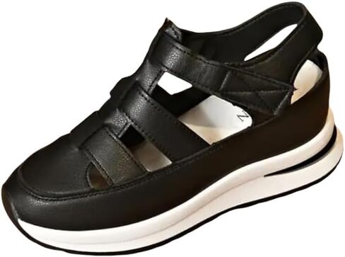 Womens Soft Sole Platform Sandals, Round Toe Comfortable Casual Walking Shoes, Hollow Wedge Breathable Sandals in Saudi Arabia
