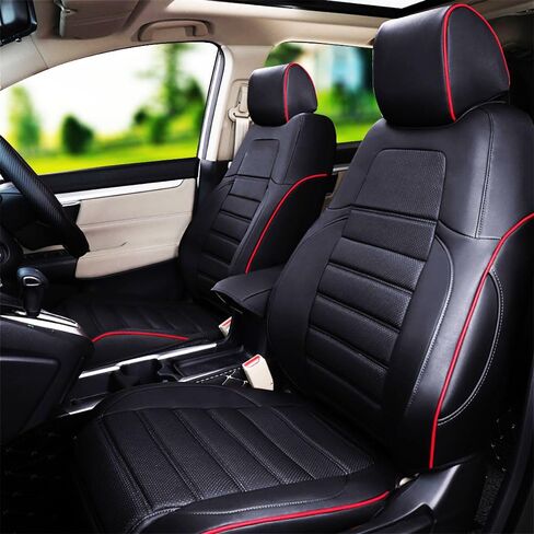 CocheFamilia Custom Fit Full Set Car Seat Covers for Select Honda CRV 2017 2018 2019 2020 2021 2022 - Leatherette (Black, 2017-2022 CRV) in Saudi Arabia