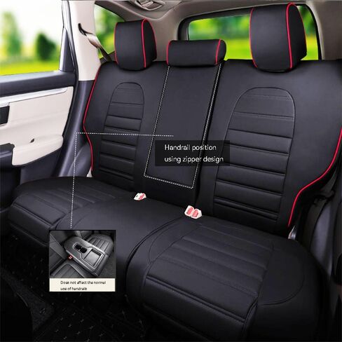 CocheFamilia Custom Fit Full Set Car Seat Covers for Select Honda CRV 2017 2018 2019 2020 2021 2022 - Leatherette (Black, 2017-2022 CRV) in Saudi Arabia
