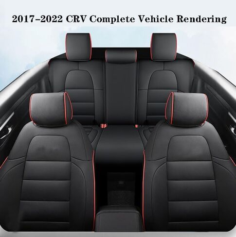 CocheFamilia Custom Fit Full Set Car Seat Covers for Select Honda CRV 2017 2018 2019 2020 2021 2022 - Leatherette (Black, 2017-2022 CRV) in Saudi Arabia