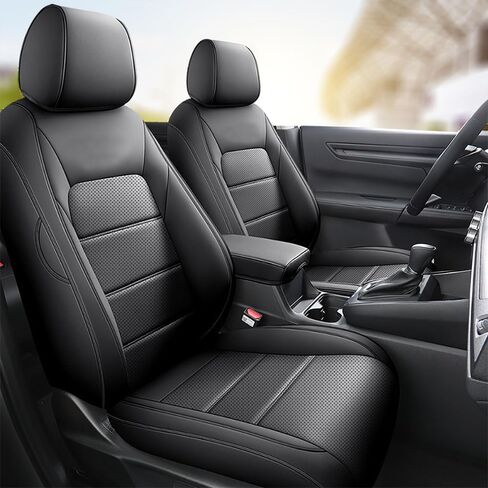 CocheFamilia Custom Fit Full Set Car Seat Covers for Select Honda CRV 2017 2018 2019 2020 2021 2022 - Leatherette (Black, 2017-2022 CRV) in Saudi Arabia