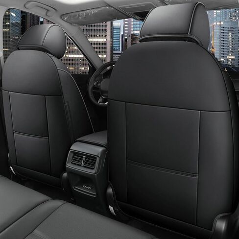 CocheFamilia Custom Fit Full Set Car Seat Covers for Select Honda CRV 2017 2018 2019 2020 2021 2022 - Leatherette (Black, 2017-2022 CRV) in Saudi Arabia