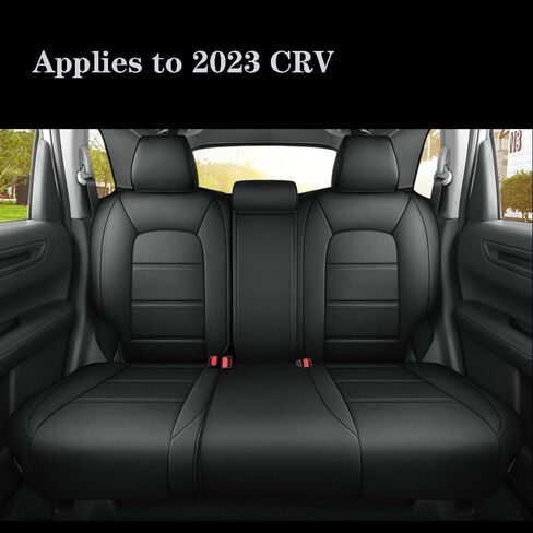 CocheFamilia Custom Fit Full Set Car Seat Covers for Select Honda CRV 2017 2018 2019 2020 2021 2022 - Leatherette (Black, 2017-2022 CRV) in Saudi Arabia