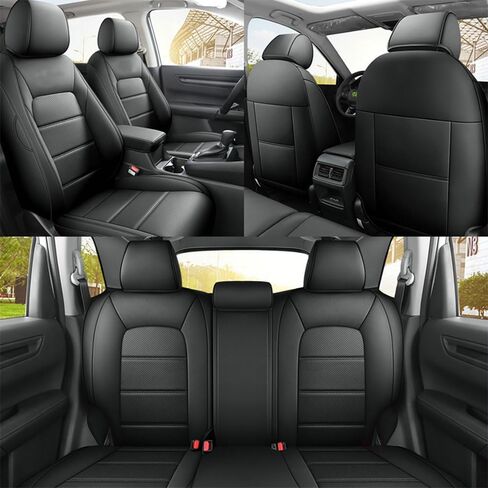 CocheFamilia Custom Fit Full Set Car Seat Covers for Select Honda CRV 2017 2018 2019 2020 2021 2022 - Leatherette (Black, 2017-2022 CRV) in Saudi Arabia