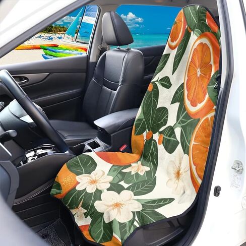 Modysero Universal Waterproof Towel Seat Cover for Car Orange Seat Towel After Gym Workout Swimming Running Soft Breathable Washable Automotive Front Seat in Kuwait