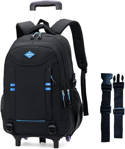 Rolling Backpack for Boys Elementary School Bag with Wheels Travel Trolley Bag 2 wheels and 6 wheels in Kuwait