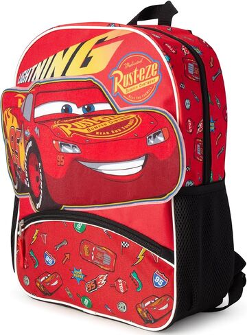 سريع للأمام سيارات Lightning McQueen Kids Backpack - 16 بوصة ثلاثية الأبعاد حقيبة الكتب في مرحلة ما قبل المدرسة الابتدائية للفتيات والمدرسة الأولاد والسيارات الأحمر in Kuwait