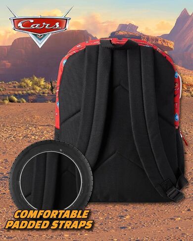 سريع للأمام سيارات Lightning McQueen Kids Backpack - 16 بوصة ثلاثية الأبعاد حقيبة الكتب في مرحلة ما قبل المدرسة الابتدائية للفتيات والمدرسة الأولاد والسيارات الأحمر in Kuwait