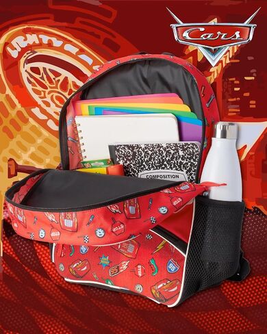 سريع للأمام سيارات Lightning McQueen Kids Backpack - 16 بوصة ثلاثية الأبعاد حقيبة الكتب في مرحلة ما قبل المدرسة الابتدائية للفتيات والمدرسة الأولاد والسيارات الأحمر in Kuwait