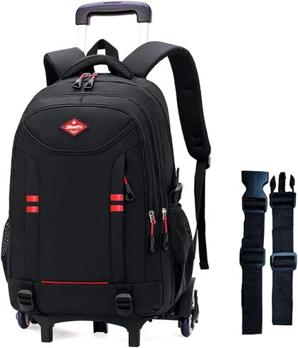 Rolling Backpack for Boys Elementary School Bag with Wheels Travel Trolley Bag 2 wheels and 6 wheels in Kuwait